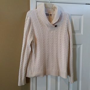 Croft & Barrow cable knit shawl neck sweater